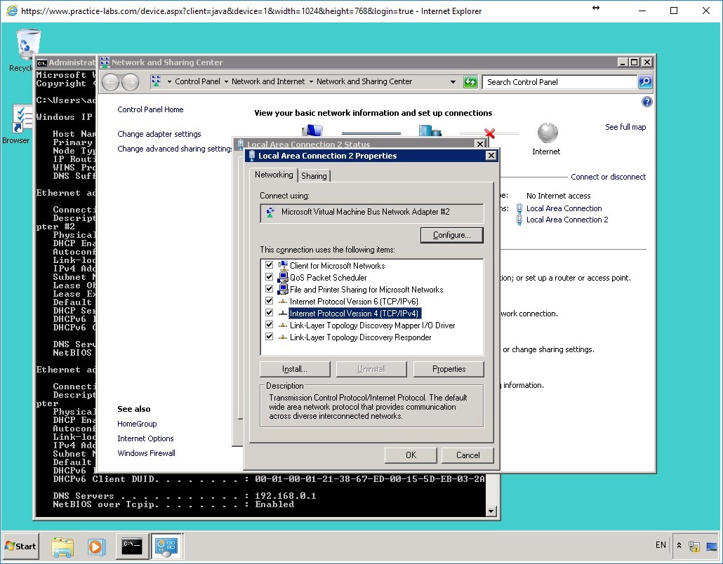 Practice Labs screenshot.